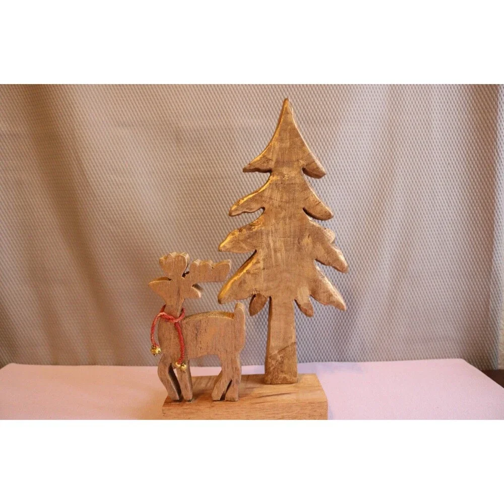 Handmade Wooden Christmas Tree/Reindeer Tabletop Holiday Decorative Tree